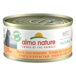 Almo Nature HFC 70 Natural Cibo per Gatti - Lattina - Tonno e Gamberetti