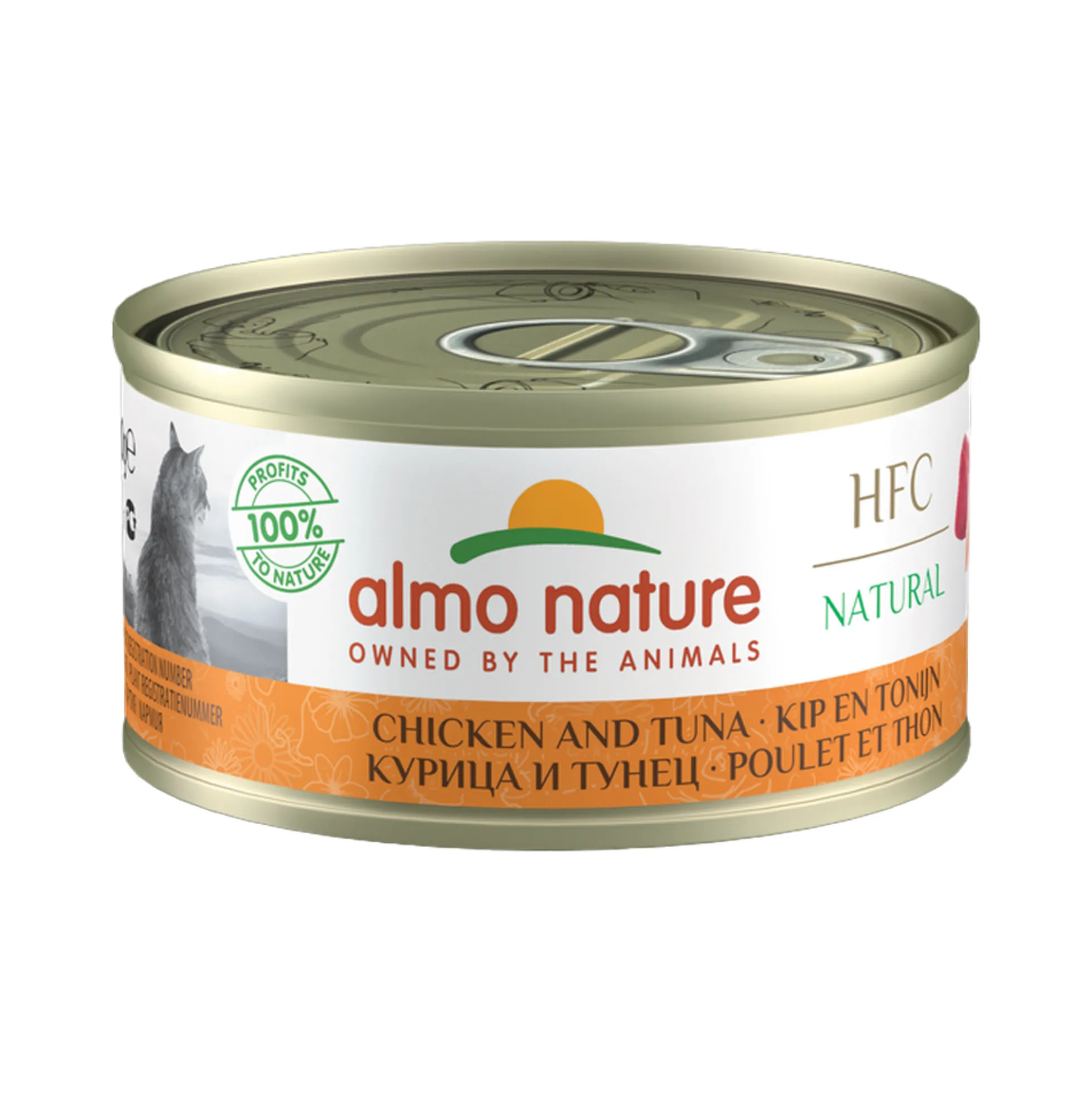 Almo Nature HFC 70 Natural Cibo per Gatti - Latta - Pollo e Tonno