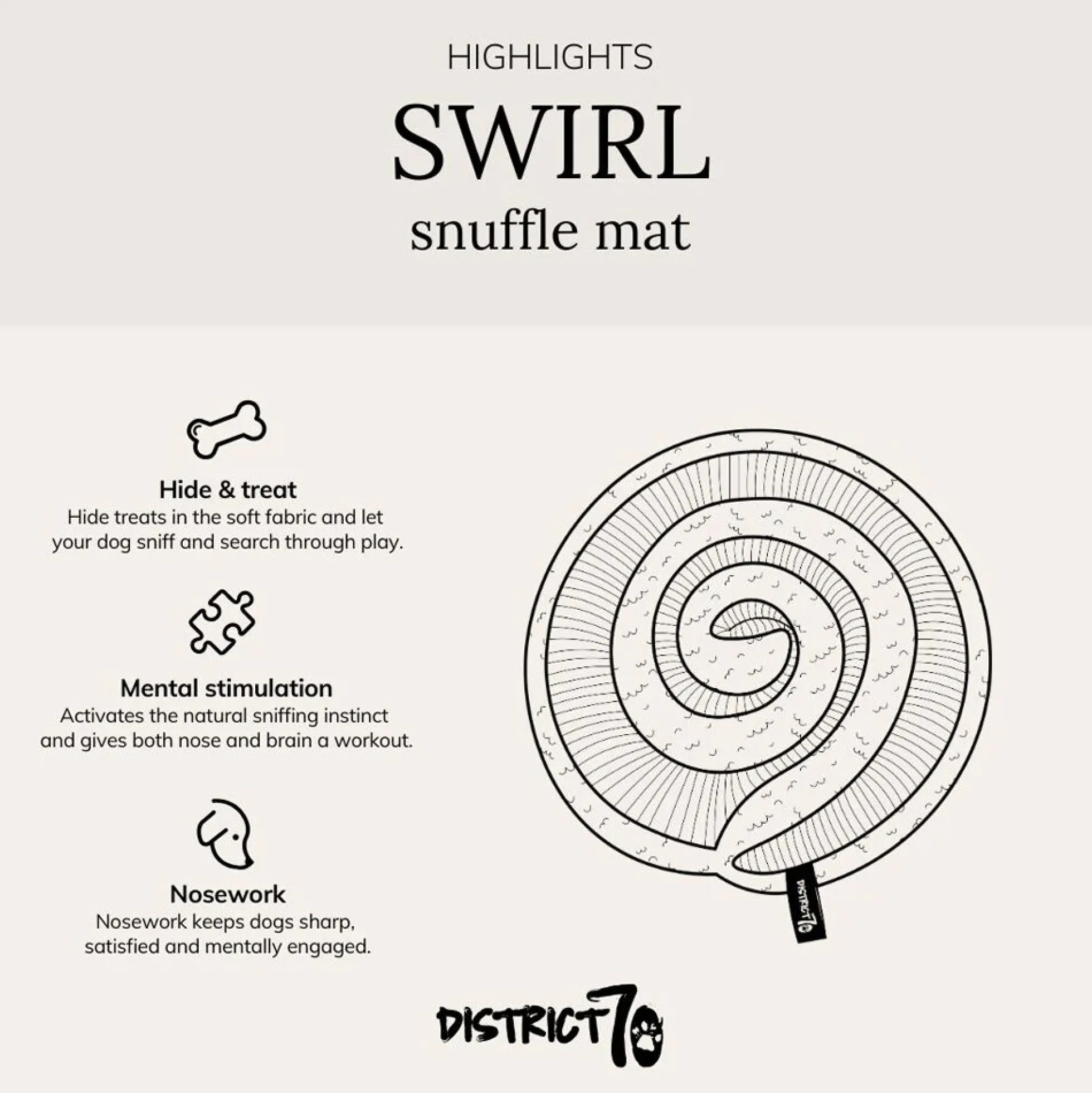 District 70 Swirl Snuffle Mat