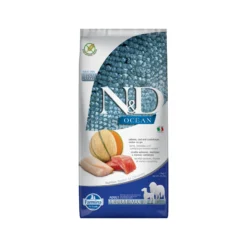 Farmina N&D Ocean Adulto Medio & Maxi Cibo per Cani - Salmone, Merluzzo e Melone