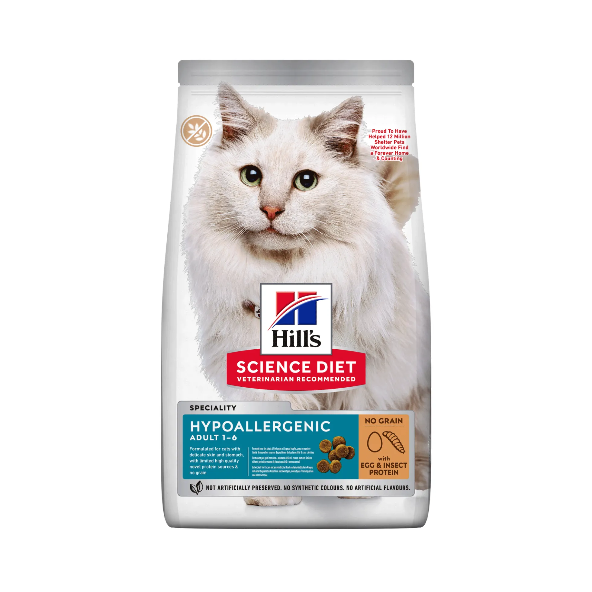 Hill's Science Plan Hypoallergenic Adult Cibo per Gatti - Uovo e Insetti