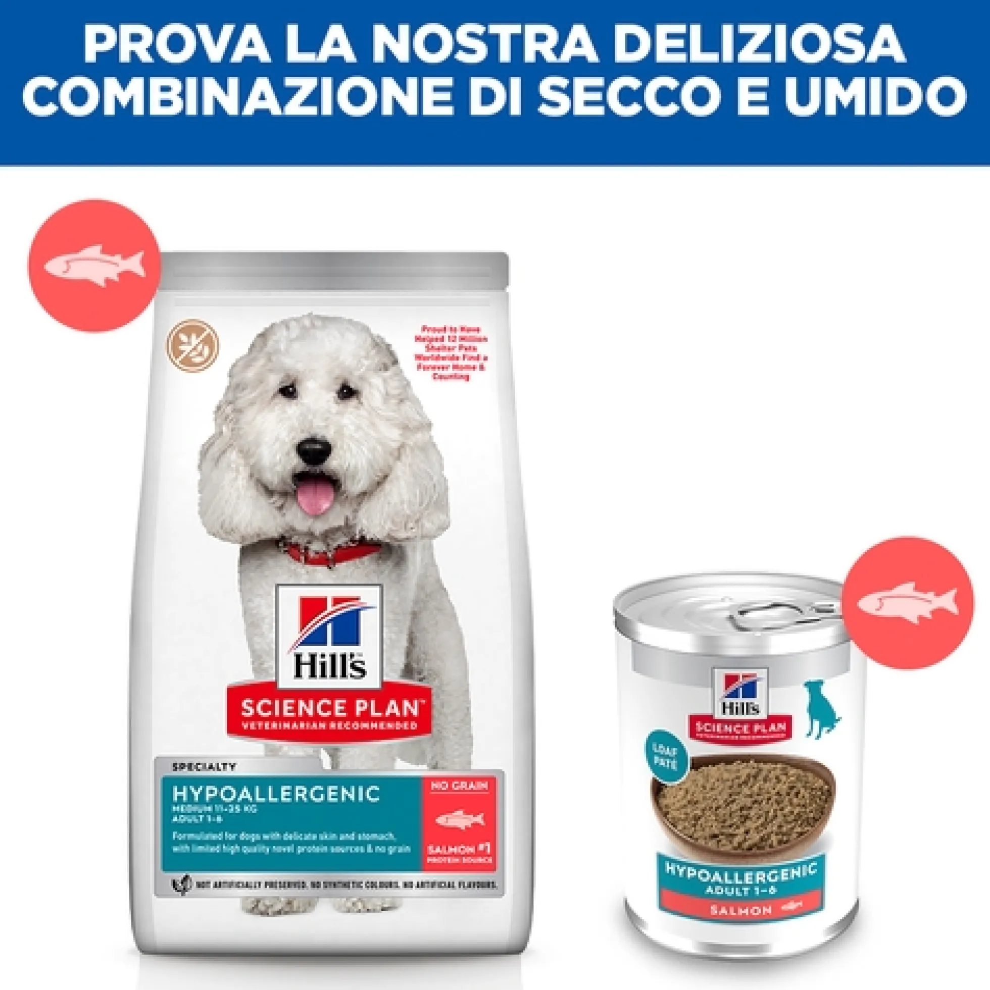 Hill's Science Plan Hypoallergenic - Adult - Salmone - Lattina