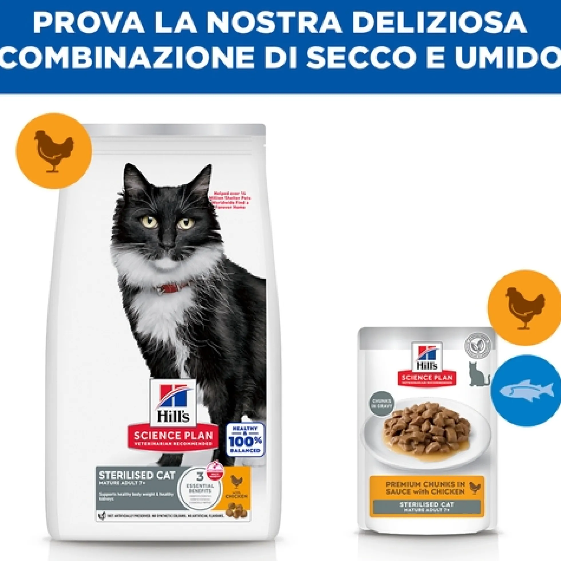 Hill's Science Plan Sterilised Cat - Mature Adult 7+ - Pollo