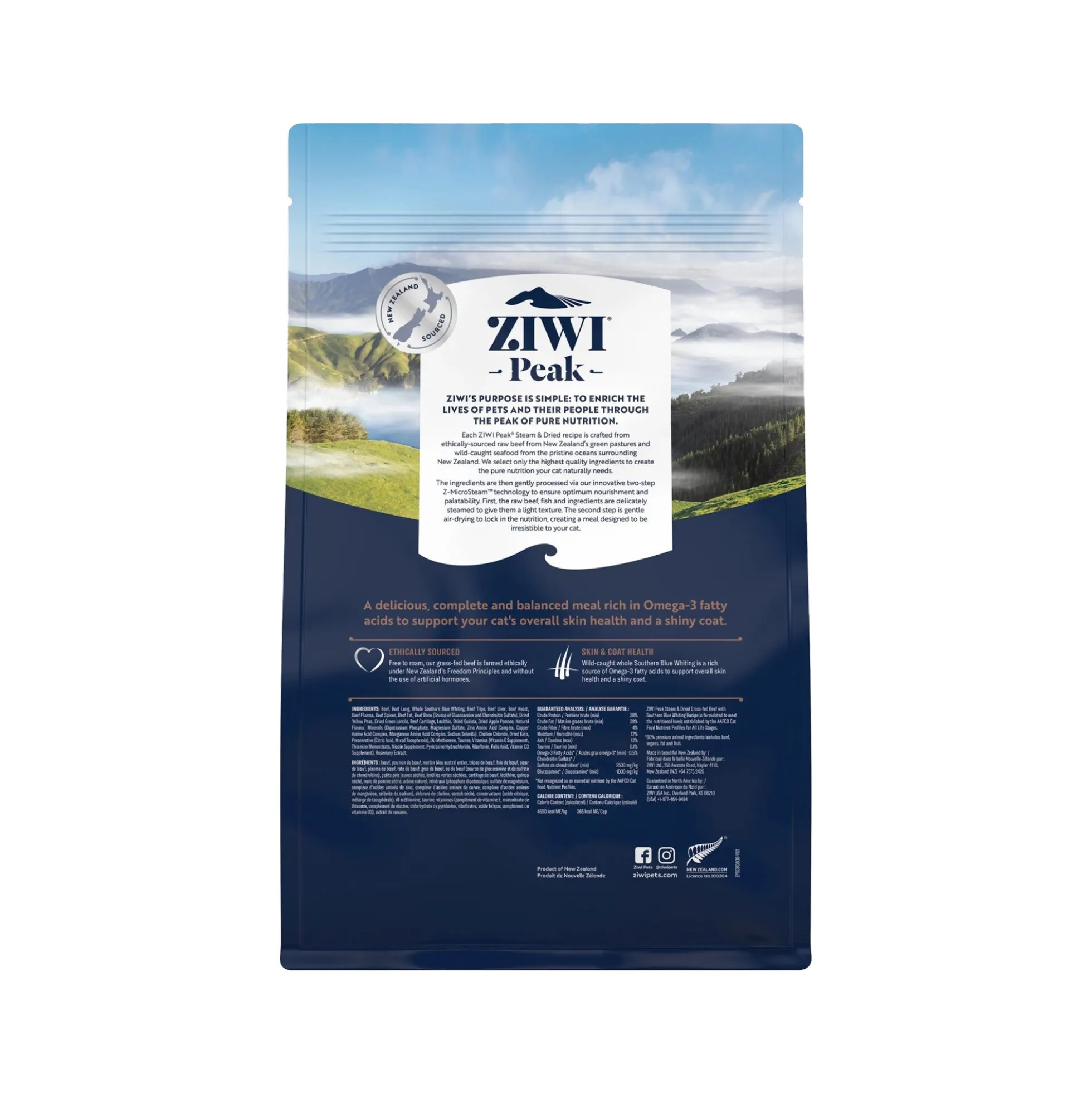 Ziwi Peak Steam & Dried cibo per gatti - Manzo